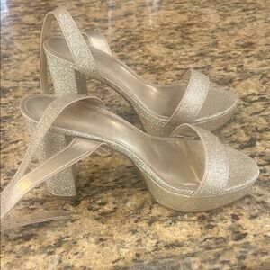 Sparkling Gold Platform Heels